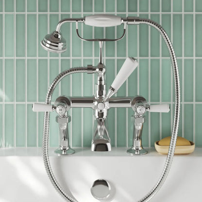 Hudson Reed Topaz Bath Shower Mixer Trad Chrome Brass 320x350x155mm - BC304HL - JJ Building Materials