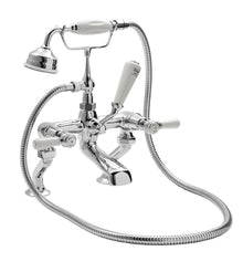 Hudson Reed Topaz Deck Mounted Bath Shower Mixer Trad Chrome Brass 320x350x155mm - BC304DL - JJ Building Materials