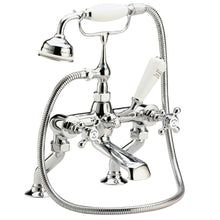 Hudson Reed Topaz Deck Mounted Bath Shower Mixer Trad Chrome Brass 320x350x155mm - BC304HX - JJ Building Materials
