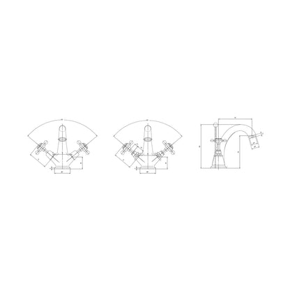 Hudson Reed Topaz Mono Basin Mixer Trad Brushed Brass Brass 176x214x185mm - JJ Building Materials