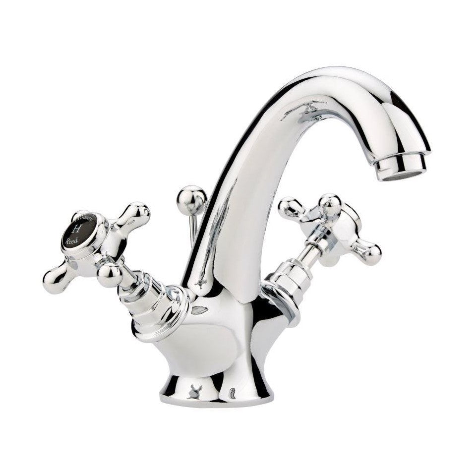 Hudson Reed Topaz Mono Basin Mixer Trad Chrome Brass 176x214x185mm - BC405HX - JJ Building Materials