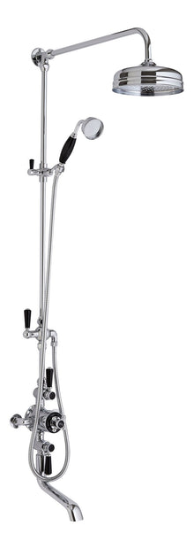 Hudson Reed Topaz Triple Exposed Shower Valve & Spout Trad Chrome Brass 1440x195x667mm - JJ Building Materials