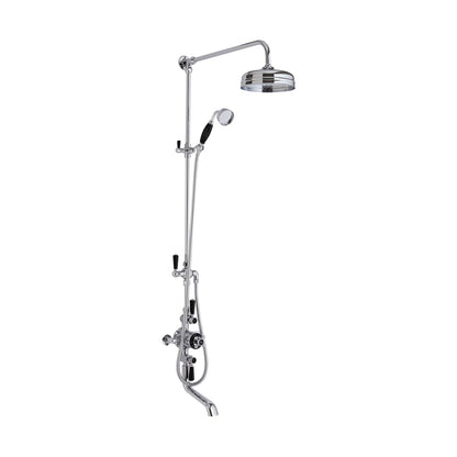 Hudson Reed Topaz Triple Exposed Shower Valve & Spout Trad Chrome Brass 1440x195x667mm - JJ Building Materials