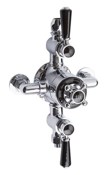 Hudson Reed Topaz Triple Exposed Shower Valve Trad Chrome Brass 332x195x135mm - JJ Building Materials