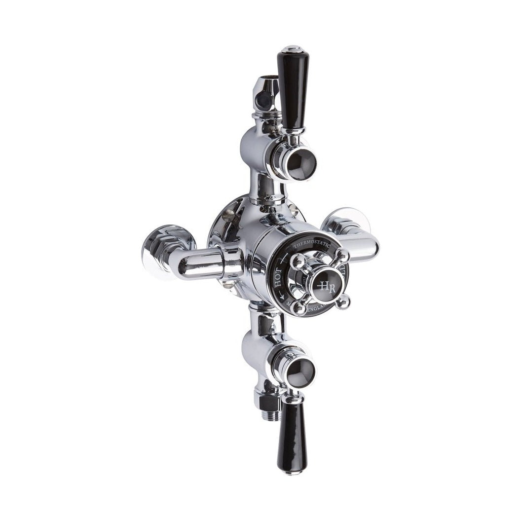 Hudson Reed Topaz Triple Exposed Shower Valve Trad Chrome Brass 332x195x135mm - JJ Building Materials