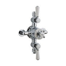 Hudson Reed Topaz Triple Thermostatic Shower Valve Trad Chrome Brass 332x195x135mm - JJ Building Materials