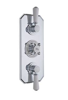 Hudson Reed Topaz Triple Thermostatic Shower Valve Trad Chrome Brass Abs 320x120x135mm - JJ Building Materials