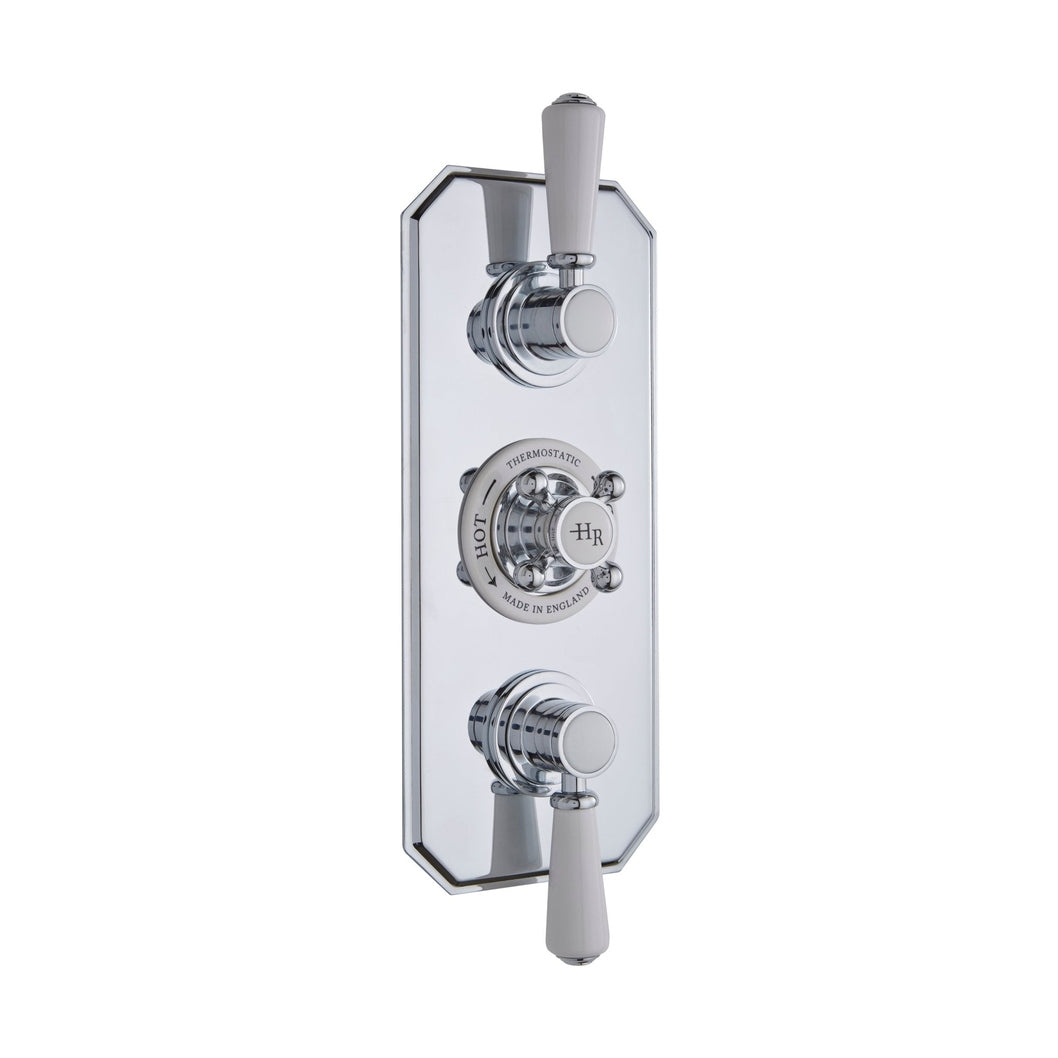 Hudson Reed Topaz Triple Thermostatic Shower Valve Trad Chrome Brass Abs 320x120x135mm - JJ Building Materials