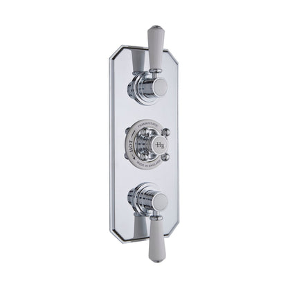 Hudson Reed Topaz Triple Thermostatic Shower Valve Trad Chrome Brass Abs 320x120x135mm - JJ Building Materials