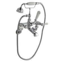 Hudson Reed Topaz Wall Mounted Bath Shower Mixer Trad Chrome Brass 320x350x155mm - BC304DLWM - JJ Building Materials