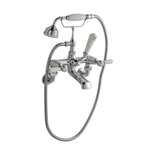 Hudson Reed Topaz Wall Mounted Bath Shower Mixer Trad Chrome Brass 320x350x155mm - BC304DLWM - JJ Building Materials