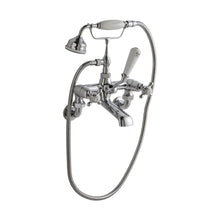 Hudson Reed Topaz Wall Mounted Bath Shower Mixer Trad Chrome Brass 320x350x155mm - BC304DXWM - JJ Building Materials
