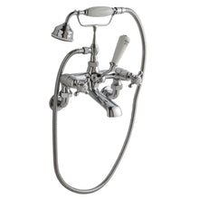 Hudson Reed Topaz Wall Mounted Bath Shower Mixer Trad Chrome Brass 320x350x155mm - BC304DXWM - JJ Building Materials