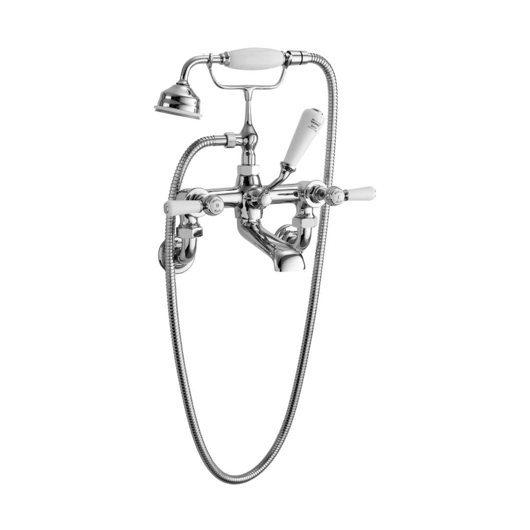 Hudson Reed Topaz Wall Mounted Bath Shower Mixer Trad Chrome Brass 320x350x155mm - BC304HLWM - JJ Building Materials
