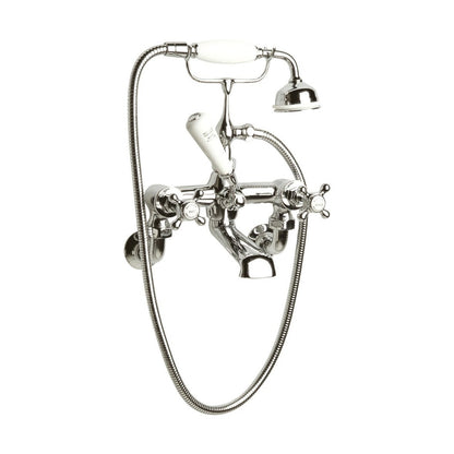 Hudson Reed Topaz Wall Mounted Bath Shower Mixer Trad Chrome Brass 320x350x155mm - BC304HXWM - JJ Building Materials