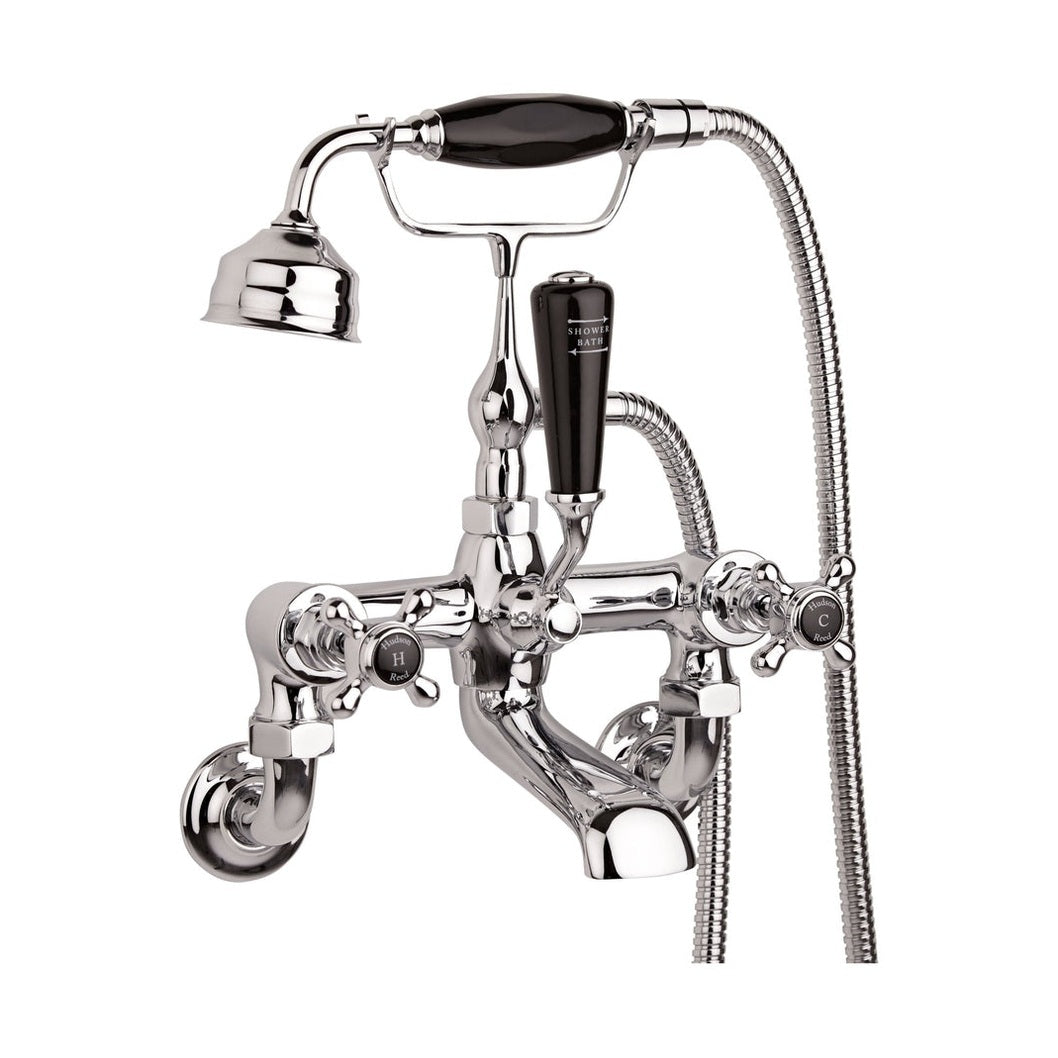 Hudson Reed Topaz Wall Mounted Bath Shower Mixer Trad Chrome Brass 320x350x155mm - BC404HXWM - JJ Building Materials