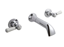 Hudson Reed Topaz Wall Mounted Bath Spout & Stop Taps Trad Chrome Brass - BC309DL - JJ Building Materials
