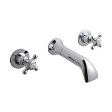 Hudson Reed Topaz Wall Mounted Bath Spout & Stop Taps Trad Chrome Brass - BC309DX - JJ Building Materials