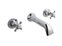 Hudson Reed Topaz Wall Mounted Bath Spout & Stop Taps Trad Chrome Brass - BC309DX - JJ Building Materials