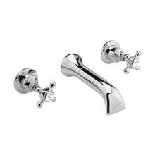 Hudson Reed Topaz Wall Mounted Bath Spout & Stop Taps Trad Chrome Brass - BC309HX - JJ Building Materials