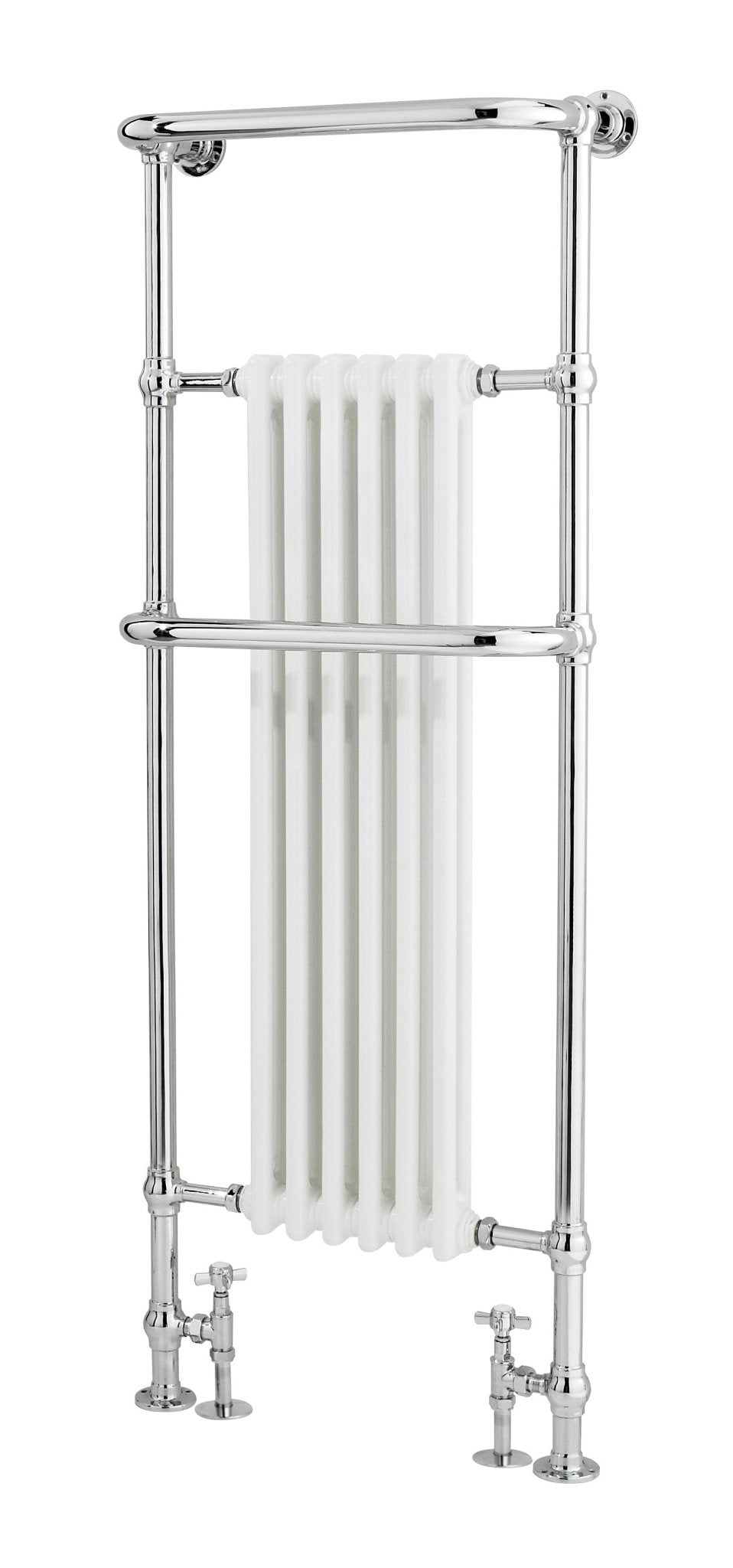 Hudson Reed Trad Column Radiators Brampton Towel Rail Trad Chrome/white Steel 1500x575x235mm - JJ Building Materials