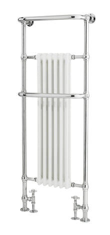 Hudson Reed Trad Column Radiators Brampton Towel Rail Trad Chrome/white Steel 1500x575x235mm - JJ Building Materials
