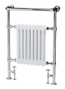 Hudson Reed Trad Column Radiators Harrow Trad Radiator Chrome/white Steel 963x673x230mm - JJ Building Materials