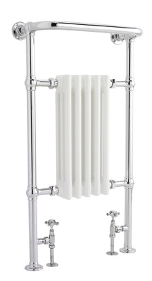 Hudson Reed Trad Column Radiators Small Harrow Trad Radiator Chrome/white Steel 965x538x230mm - JJ Building Materials