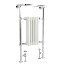 Hudson Reed Trad Column Radiators Small Harrow Trad Radiator Chrome/white Steel 965x538x230mm - JJ Building Materials