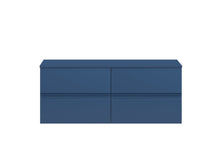 Hudson Reed Urban 1200 Wall Hung 4 Drawer Unit & Worktop Contemp Satin Blue MFC Painted Matt 518x1205x390mm - JJ Building Materials
