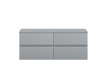 Hudson Reed Urban 1200 Wall Hung 4 Drawer Unit & Worktop Contemp Satin Grey MFC Painted Matt 518x1205x390mm - JJ Building Materials