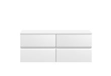 Hudson Reed Urban 1200 Wall Hung 4 Drawer Unit & Worktop Contemp Satin White MFC Painted Matt 518x1205x390mm - JJ Building Materials