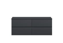 Hudson Reed Urban 1200 Wall Hung 4 Drawer Vanity & Worktop Contemp Soft Black MFC Painted Matt 518x1205x390mm - JJ Building Materials