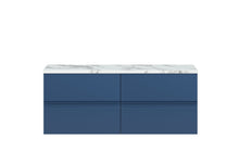 Hudson Reed Urban 1200mm Wall Hung 4 - drawer Unit & Laminate Worktop Contemp Satin Blue MFC Painted Matt 522x1205x390mm - URB304LCM2 - JJ Building Materials