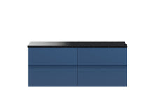 Hudson Reed Urban 1200mm Wall Hung 4 - drawer Unit & Laminate Worktop Contemp Satin Blue MFC Painted Matt 522x1205x390mm - URB304LSB2 - JJ Building Materials
