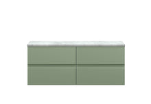 Hudson Reed Urban 1200mm Wall Hung 4 - drawer Unit & Laminate Worktop Contemp Satin Green MFC Painted Matt 522x1205x390mm - URB804LBG2 - JJ Building Materials