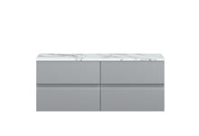 Hudson Reed Urban 1200mm Wall Hung 4 - drawer Unit & Laminate Worktop Contemp Satin Grey MFC Painted Matt 522x1205x390mm - URB204LCM2 - JJ Building Materials