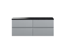 Hudson Reed Urban 1200mm Wall Hung 4 - drawer Unit & Laminate Worktop Contemp Satin Grey MFC Painted Matt 522x1205x390mm - URB204LSB2 - JJ Building Materials