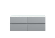 Hudson Reed Urban 1200mm Wall Hung 4 - drawer Unit & Laminate Worktop Contemp Satin Grey MFC Painted Matt 522x1205x390mm - URB204LSW2 - JJ Building Materials