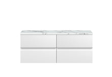 Hudson Reed Urban 1200mm Wall Hung 4 - drawer Unit & Laminate Worktop Contemp Satin White MFC Painted Matt 522x1205x390mm - URB104LCM2 - JJ Building Materials