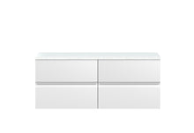 Hudson Reed Urban 1200mm Wall Hung 4 - drawer Unit & Laminate Worktop Contemp Satin White MFC Painted Matt 522x1205x390mm - URB104LSW2 - JJ Building Materials