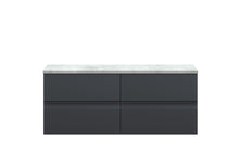 Hudson Reed Urban 1200mm Wall Hung 4 - drawer Unit & Laminate Worktop Contemp Soft Black MFC Painted Matt 522x1205x390mm - URB1404LBG2 - JJ Building Materials