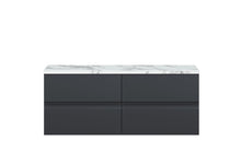 Hudson Reed Urban 1200mm Wall Hung 4 - drawer Unit & Laminate Worktop Contemp Soft Black MFC Painted Matt 522x1205x390mm - URB1404LCM2 - JJ Building Materials