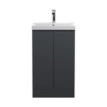 Hudson Reed Urban 500mm Floor Standing 2 Door Vanity & Basin 3 Contemp Soft Black MFC Painted Matt 860x510x395mm - JJ Building Materials