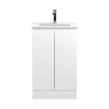 Hudson Reed Urban 500mm Floor Standing 2-door Vanity Unit & Basin 2 Contemp Satin White MFC Painted Matt 828x505x395mm - JJ Building Materials
