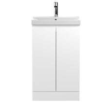 Hudson Reed Urban 500mm Floor Standing 2 - door Vanity Unit & Basin 3 Contemp Satin White MFC Painted Matt 860x510x395mm - JJ Building Materials