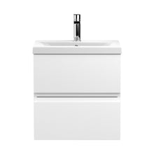Hudson Reed Urban 500mm Wall Hung 2-drawer Vanity Unit & Basin 1 Contemp Satin White MFC Painted Matt 540x510x390mm - JJ Building Materials