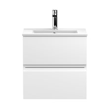 Hudson Reed Urban 500mm Wall Hung 2-drawer Vanity Unit & Basin 2 Contemp Satin White MFC Painted Matt 540x505x395mm - JJ Building Materials