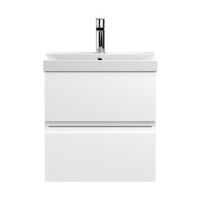 Hudson Reed Urban 500mm Wall Hung 2-drawer Vanity Unit & Basin 3 Contemp Satin White MFC Painted Matt 550x510x395mm - JJ Building Materials