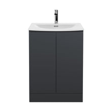 Hudson Reed Urban 600mm Floor Standing 2 Door Vanity & Basin 4 Contemp Soft Black MFC Painted Matt 835x610x440mm - JJ Building Materials